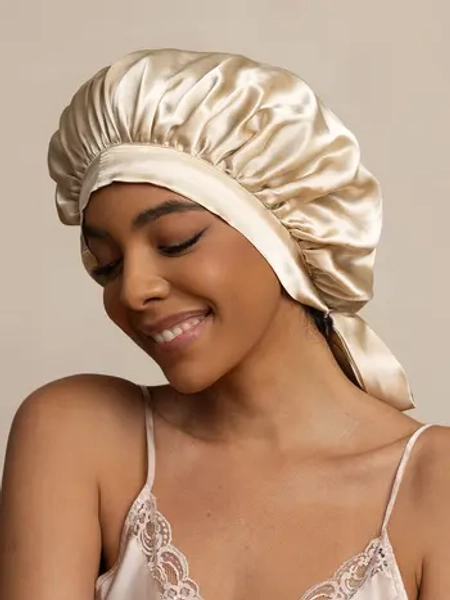 Women's Mulberry Silk Bonnet with Long Ribbons