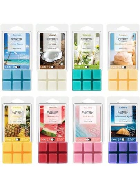 Winter Scented Wax Melts, Christmas Soy Wax Melts Gift Set, Wax Cubes_Tarts For Warmer - Christmas Wreath, Gingerbread, Sugar Cookie, Peppermint, Cinnamon, Cranberry, Apple Cider, Candy Cane, 8x26 Oz