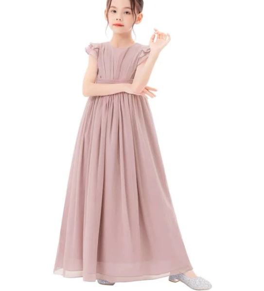 Ruffle Chiffon Flower Girl Dress
