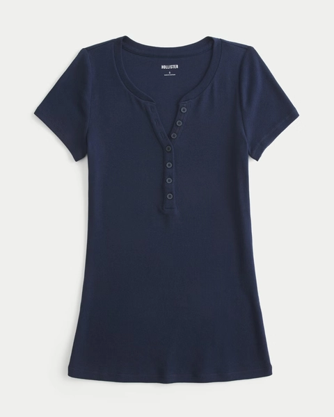 Short-Sleeve Y2K Henley
