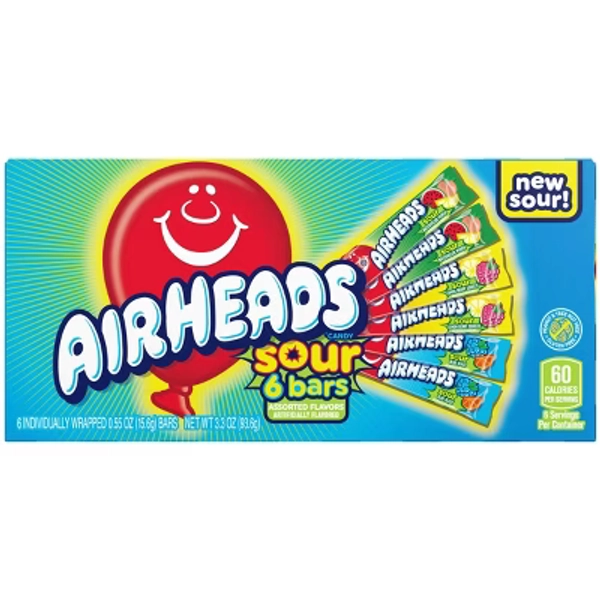 Airheads Singles Assorted Theater Box Candy - 3.3oz/6ct