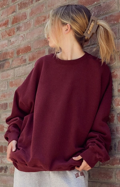 Burgundy Crew Neck Sweatshirt