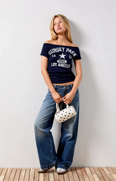 Sunset Park Off-The-Shoulder T-Shirt