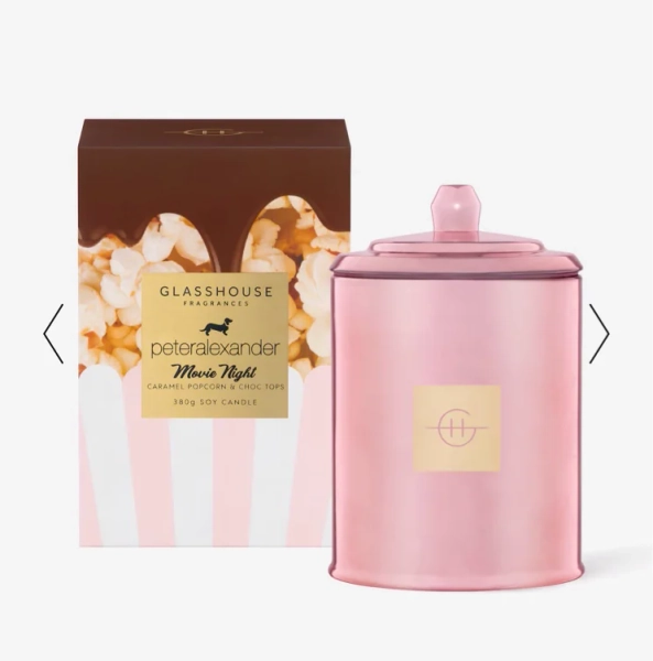 Glasshouse Fragrances Movie Night Candle 380G  - Peter Alexander Online