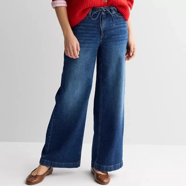 Women's Sonoma Goods For Life® Relaxed Mid Rise Wide Leg Jeans, Size: 10 Regular, Medium Blue