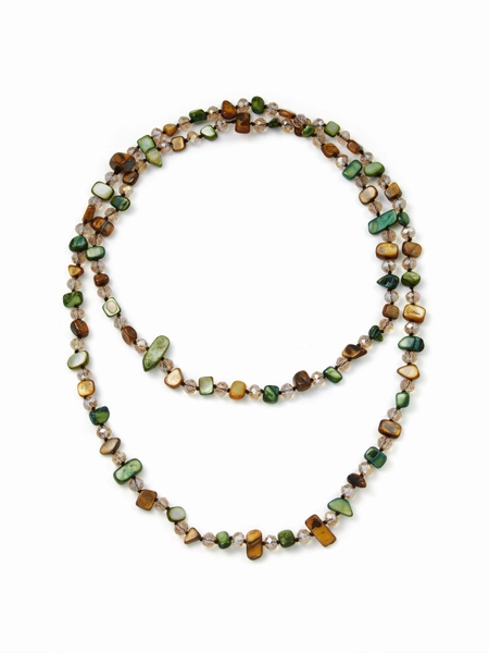 Glass DOUBLE LAYER STONE BEADED NECKLACE