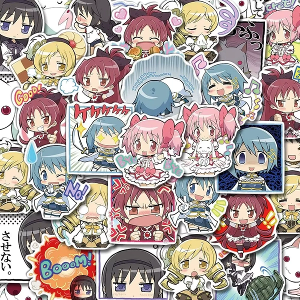 10/30/48pcs Kawaii Anime Puella Magi Madoka Magica Stickers Kaname Madoka Akemi Homura Cartoon Decals Toys DIY Laptop Phone Case - AliExpress 