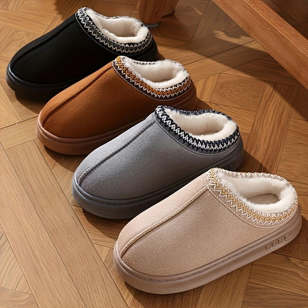 [Affordable Warm Home Shoes] Warm Soft Sole Women's Fall & Winter Home Shoes, Thickened Fabric Insole with EVA Soft Sole, Simple Classic Design Indoor/Outdoor Winter Shoes, Affordable Cheap Items for Men & Women, Perfect Gift Choice