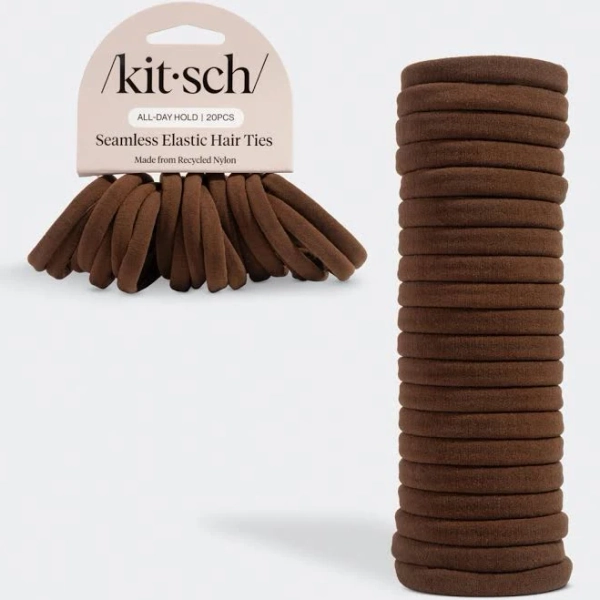 Kitsch Recycled Fabric Seamless Hair Elastics 20pc Set