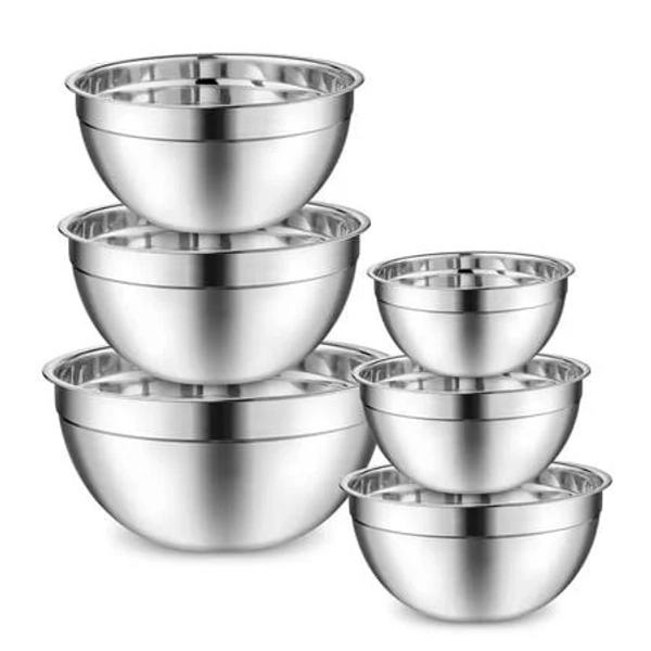 Vesteel 6-Piece Stainless Steel Mixing Bowl Set