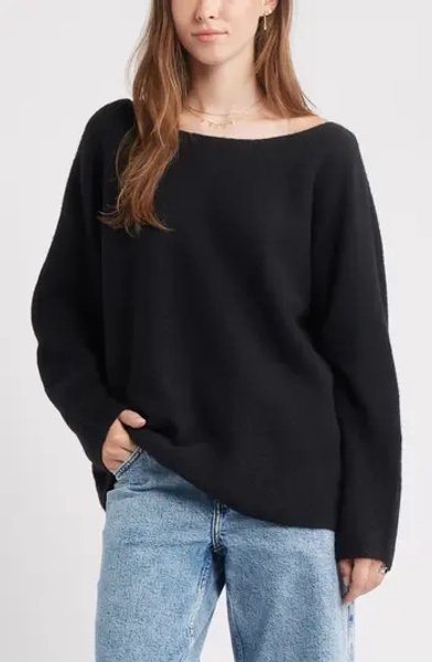 Lofty Boat Neck Oversize Sweater