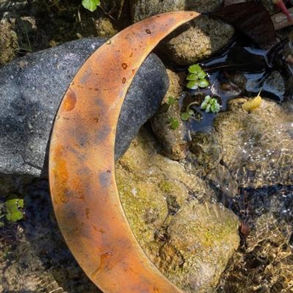 "Metal Moon Art - 10\" Steel Crescent Moon - Wall Art"
