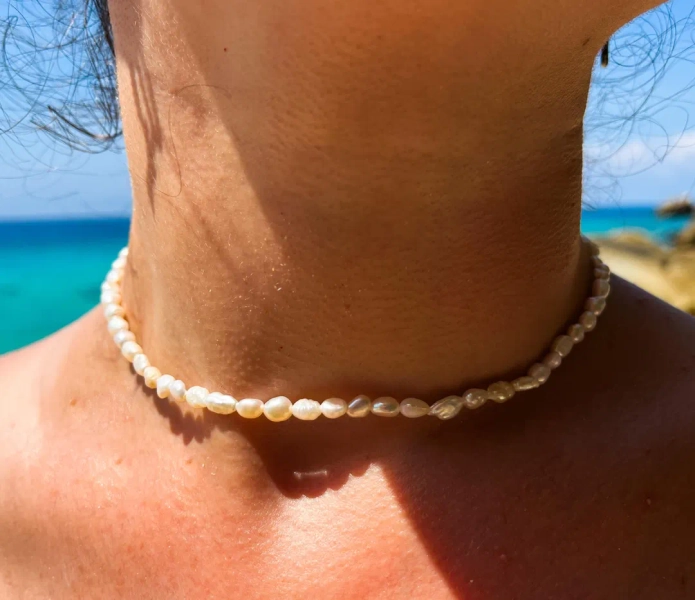 Pearl Choker/necklace | Handmade Freshwater Pearl Jewellery | Adjustable | Irregular Shaped Pearls | Silver-plated Catch & Extender - Etsy