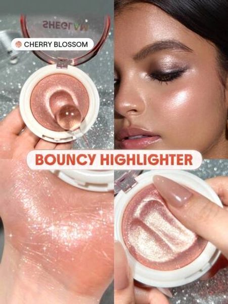 SHEGLAM Glowchi Bouncy Highlighter-Cherry Blossom Brand Beauty Makeup Cosmetic For Women Girls Perfect For Fall Winter Ideal For Y2K Fancy Fashion Suitable For Birthday Present Halloween Party Ready Best Color