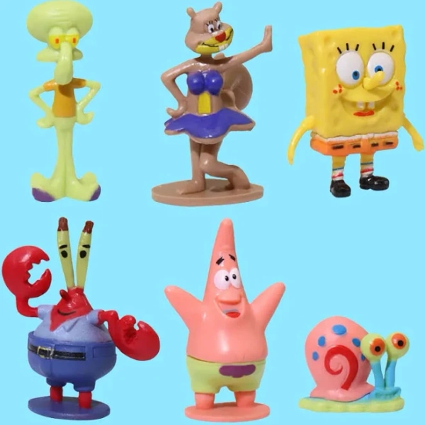 8pcs Animation Kawaii Sponges Bobs Patrick Star Figure Toys Cartoon Sponge Bobs Bobs Figure Toys for