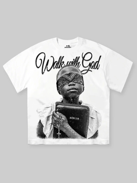 Walk with God Character Print T-Shirt