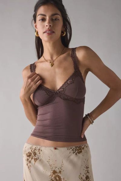 Out From Under Lace Trim Soft Touch Cropped Cami