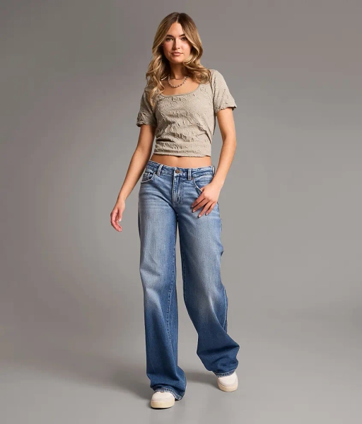 22 Alonzo 2 Taylor Low Slung Baggy Wide Leg Stretch Jean