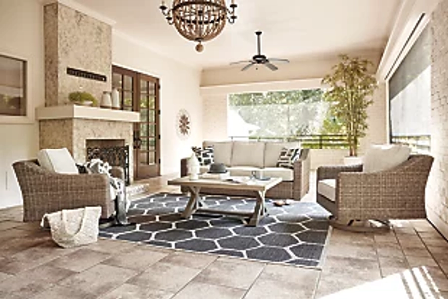 Beachcroft Outdoor Sofa and 2 Chairs with Coffee Table