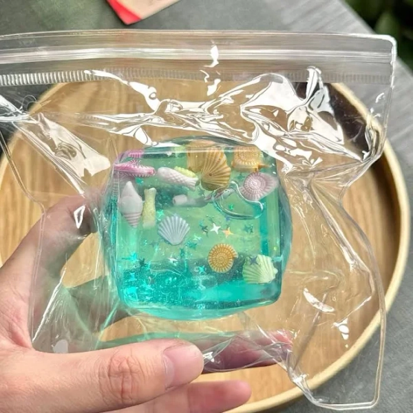 Taba Squishy Stress Balls Cube - Ocean Sensory Fidget Toy Slow Rise Squishy Toys for Kids and Adults Squeeze Relax Gift