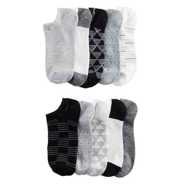 Women's Sonoma Goods For Life® 10-Pack No-Show Socks, Size: 9-11, Gray