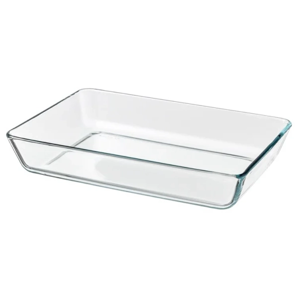 MIXTUR Oven/serving dish - clear glass 35x25 cm (14x10 ")