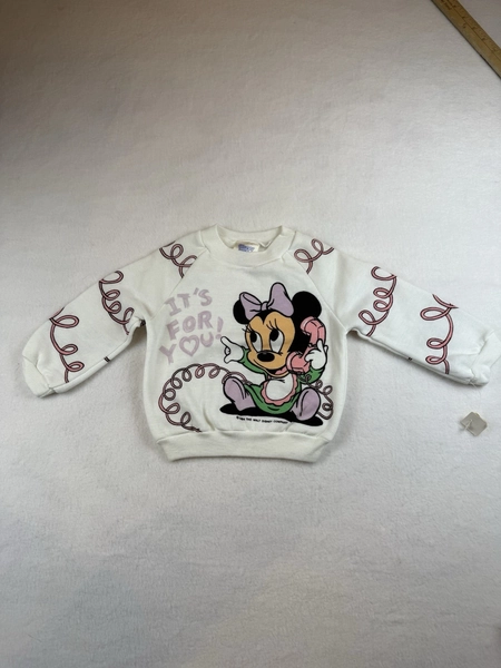 Vintage Disney Babies Minnie Mouse Sweatshirt Baby 12M Pullover Cartoon 80s NOS