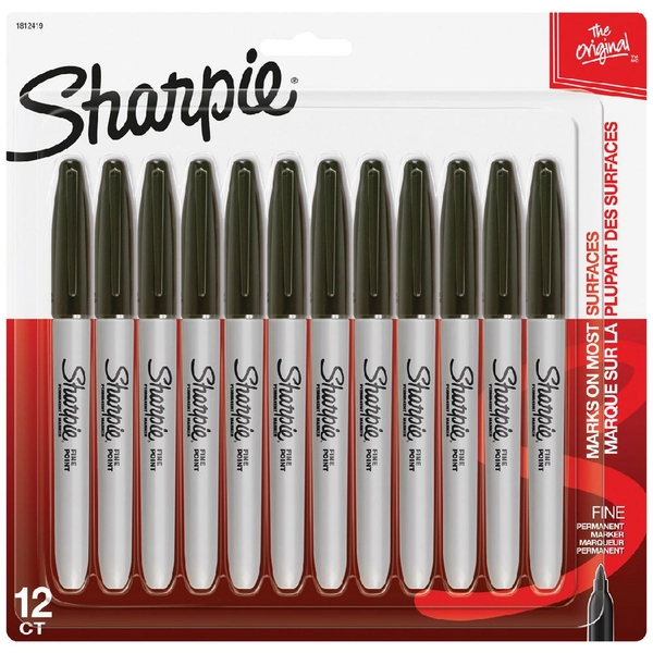 Sharpie Fine Permanent Markers Black 12 Pack