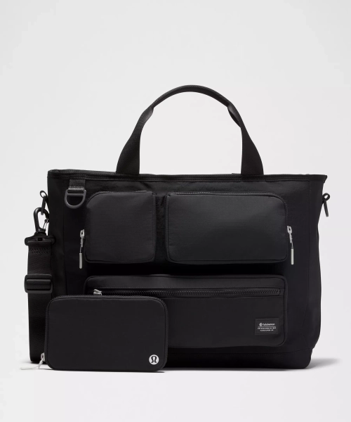 Multi-Pocket Tote Bag 19.5L - Black/Graphite Grey/Vapor - ONE SIZE