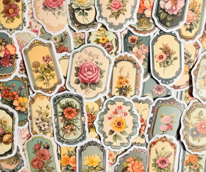 Vintage, Boho Flower Stickers Pack of 10, 20 or 50 Decals for Planners, Journals, Decorations, Rewards, Party Supplies, Gifts and More!