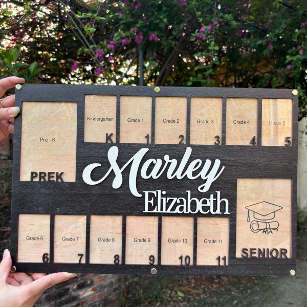 Pre K to Senior Graduation Photo Frame, Custom School Years Photo Frame, Pre K-12 Grade School Picture Frame, Custom Name School Year Frame - Etsy