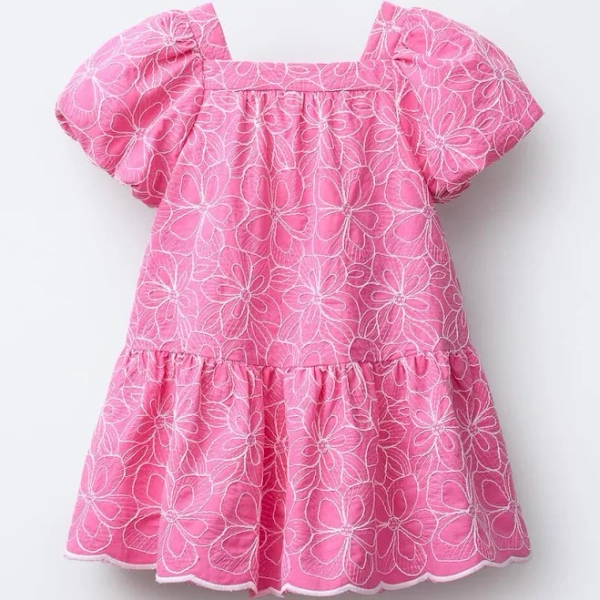 Zara Kids Embroidered Flower Dress