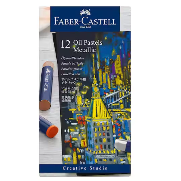 Faber-Castell -  12 Colour Metallic Oil Pastel Set