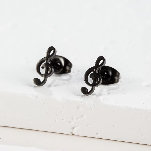1 Pair Mini Music Earrings Stainless Steel Lovely Small Ear Studs for Women Charm Musical Note Earring Jewelry gift - AliExpress 