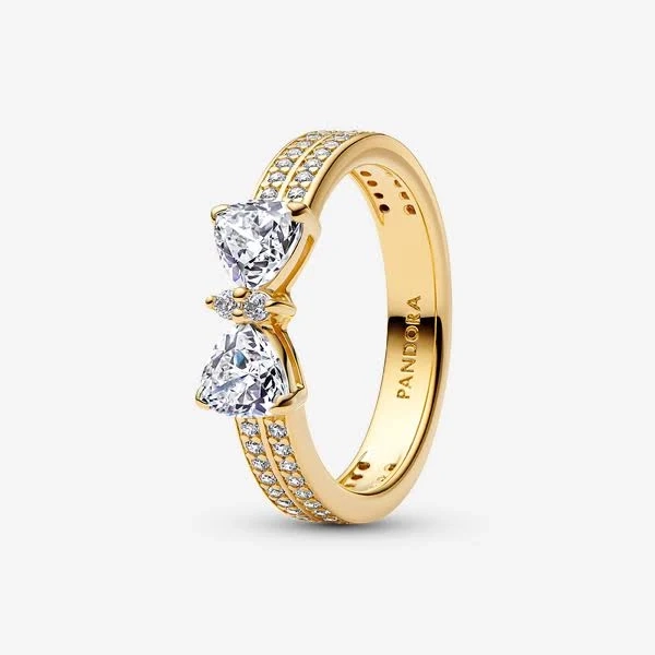 Pandora Sparkling Bow Double- Row Ring