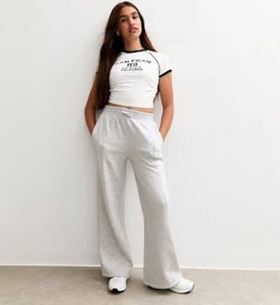 New Look Girls' Grey Seam Detail Wide Leg Joggers - 9 years