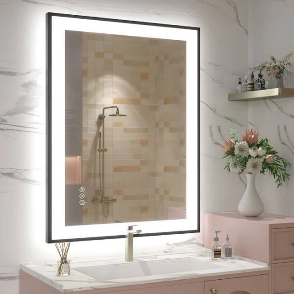Aevar UL Certified Front & Back LED Anti-Fog Tempered Glass Bathroom/Vanity Mirror with 3-Year Warranty Orren Ellis