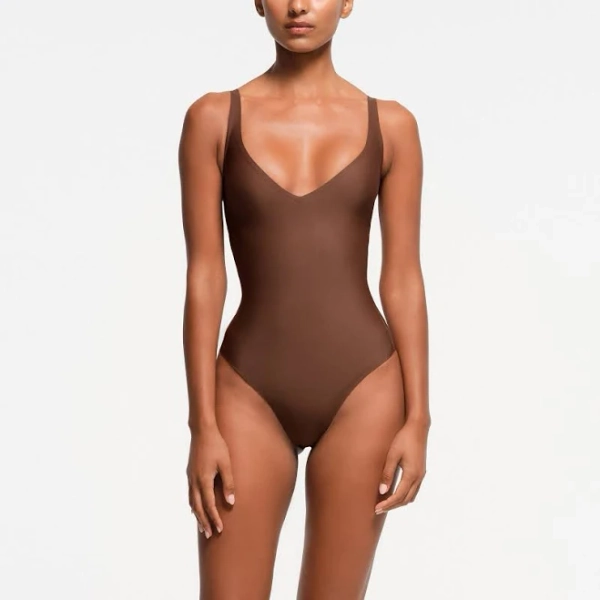 SKIMS Core Sculpt Plunge Thong Bodysuit | Jasper | Medium Neutral | Skims Body | 3XL | 3X-Large | Plus Size | Women's