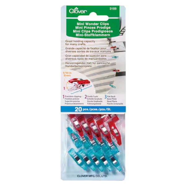 Clover Blue & Red Wonder Clips, 20ct.