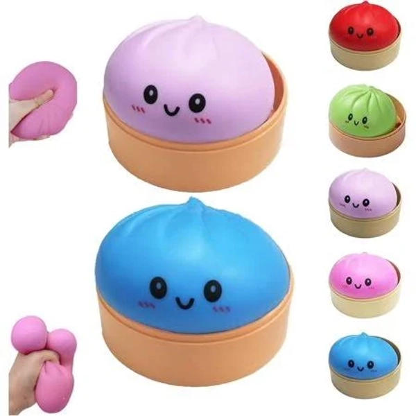 New Dumpling Squishies, Dumpling Squishy Mystery Box, TPR Sensory Stress Ball Fidget with Food Steamer, Size: 2