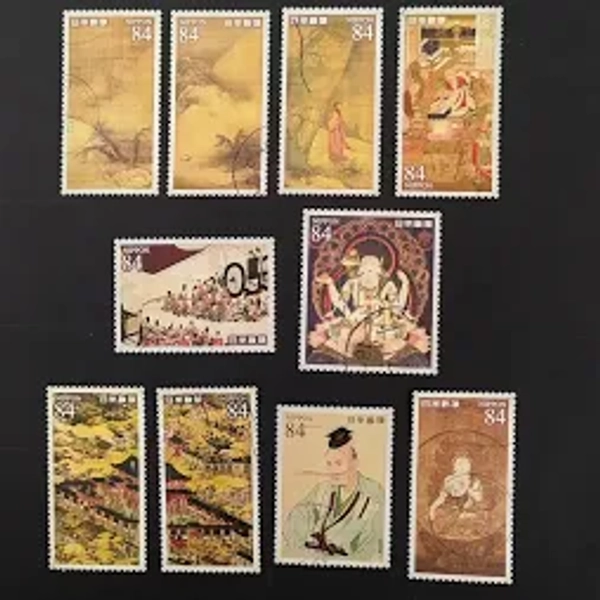 Famous Paintings of Tokyo Museum Post Stamps