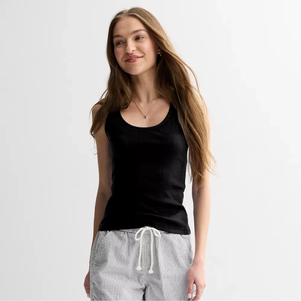 Juniors' SO® Rib Scoop Neck Tank Top