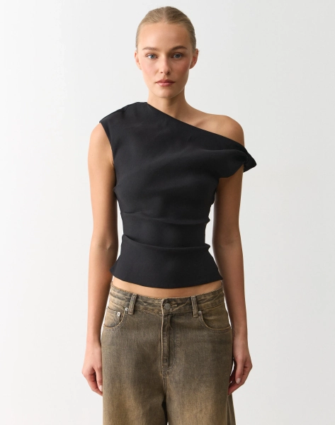 Twist Off Shoulder Blouse