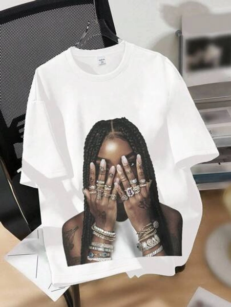 Teen Girls' Casual Pattern Short Sleeve T-Shirt, Suitable For Summer Oversized T Shirt Girls Graphic T Shirt Women Teen Shirts