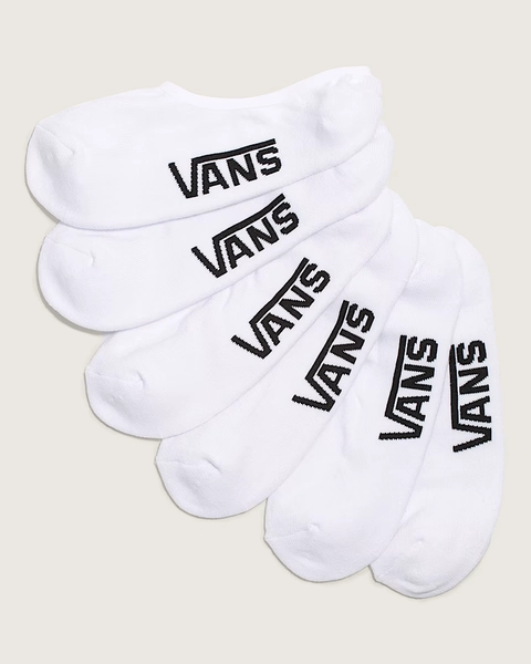 Classic No Show Socks 3-Pack in White | Vans