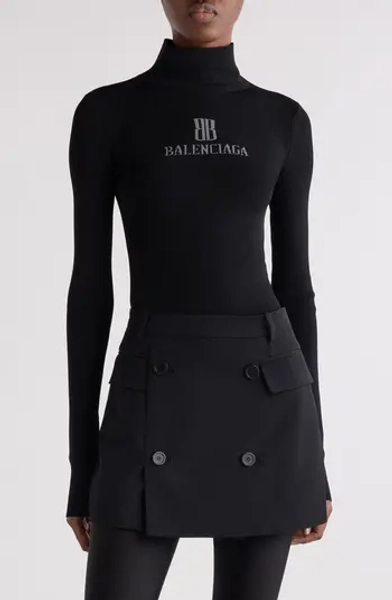 Nano Logo Rib Turtleneck Sweater