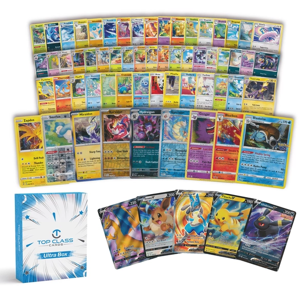 Top Class Cards | Ultra Box | 50 Cards | 5 Holos/Reverse Holos | 1 Ultra Rare Guaranteed | Compatible with Pokemon Cards - Walmart.com
