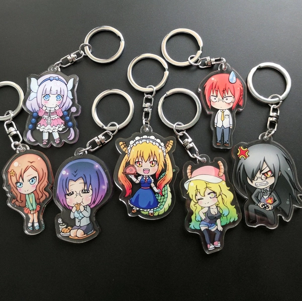 Miss Kobayashi's Dragon Maid Chibi Acrylic Charms (Kobayashi, Elma, Kanna, Lucoa, Tohru, Saikawa, Fafnir)