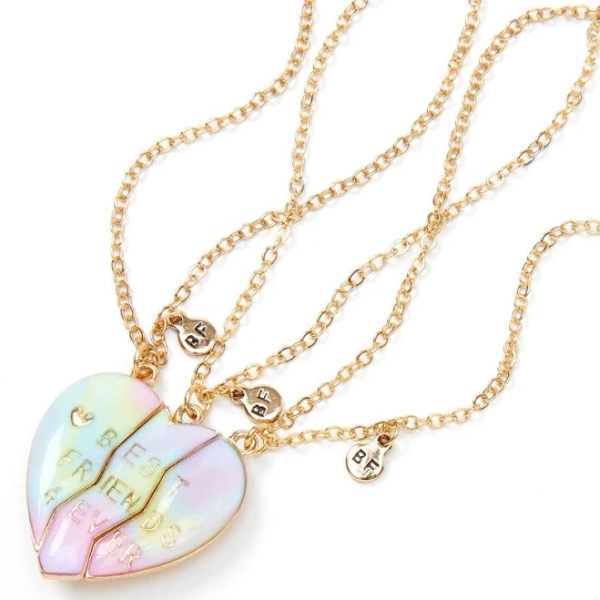 Claire's Best Friends Pastel Ombré Heart Pendant Necklaces
