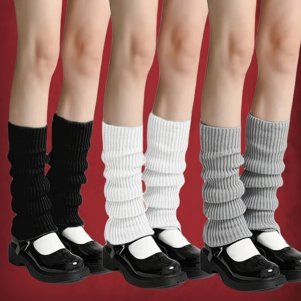 3 Pairs of Sweet Street Style Leg Warmers for The Calves